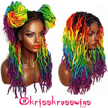 Load image into Gallery viewer, Kriss Kross Rainbow Locs 7 color Ombre lace wig ( PROFESSIONALLY HAND DYED )