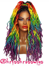 Load image into Gallery viewer, Kriss Kross Rainbow Locs 7 color Ombre lace wig ( PROFESSIONALLY HAND DYED )