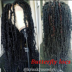 Kriss Kross Distress/Butterfly Locs with Human Hair Blend