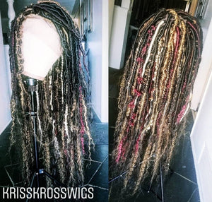 Kriss Kross Distress/Butterfly Locs with Human Hair Blend