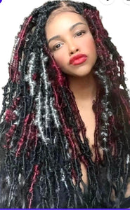 Kriss Kross Distress/Butterfly Locs with Human Hair Blend